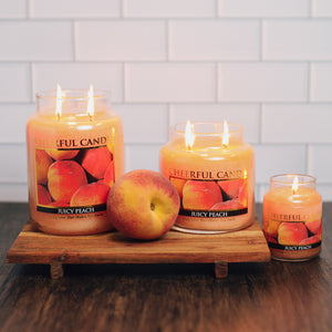 Juicy Peach Scented Candle -16 oz, Double Wick, Cheerful Candle