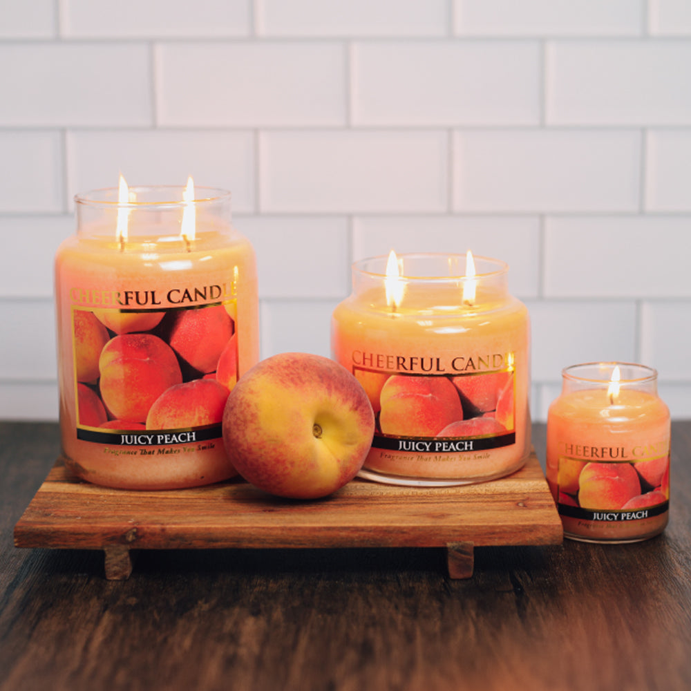 Juicy Peach Scented Candle -24 oz, Double Wick, Cheerful Candle
