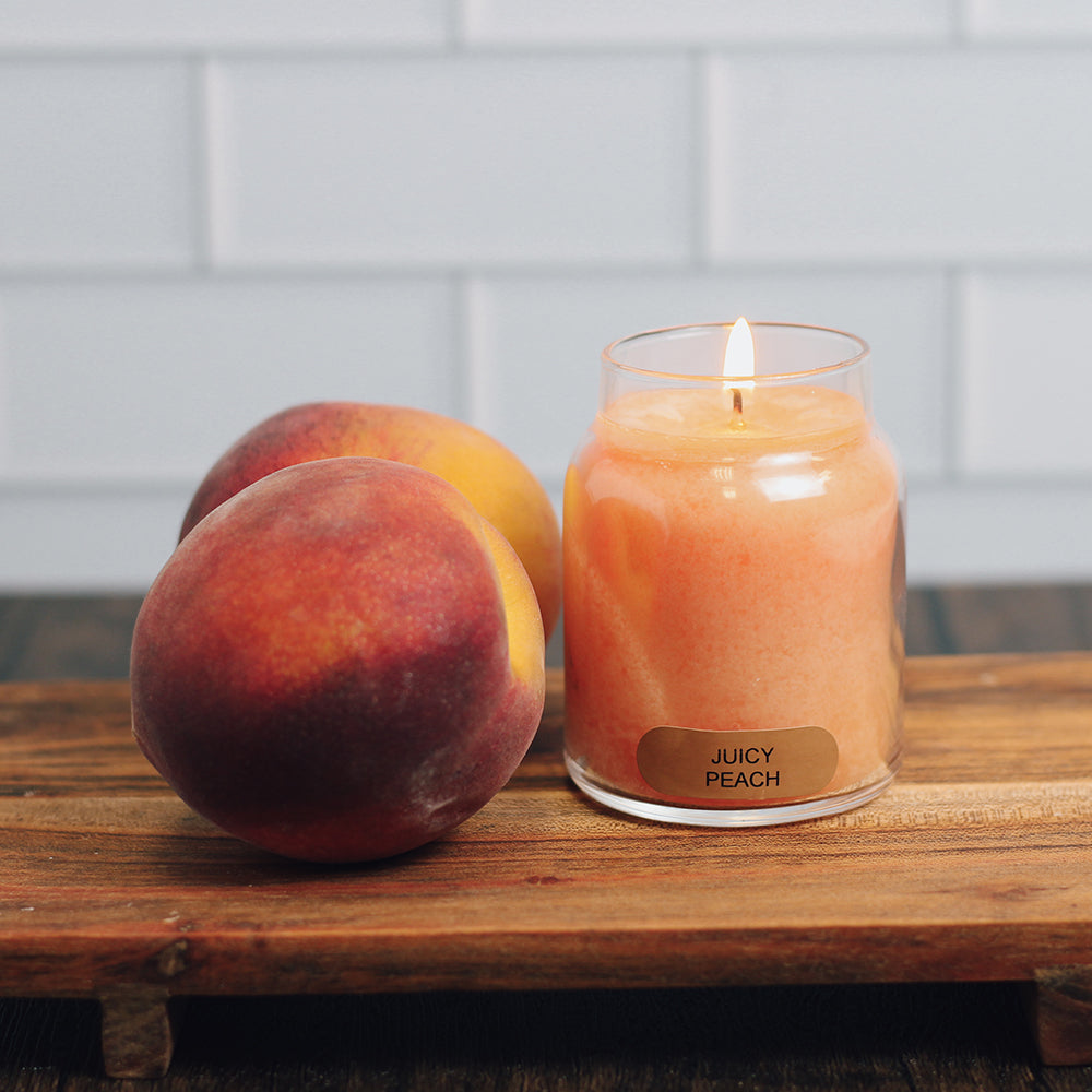 Juicy Peach Scented Candle - 6 oz, Single Wick, Baby Jar