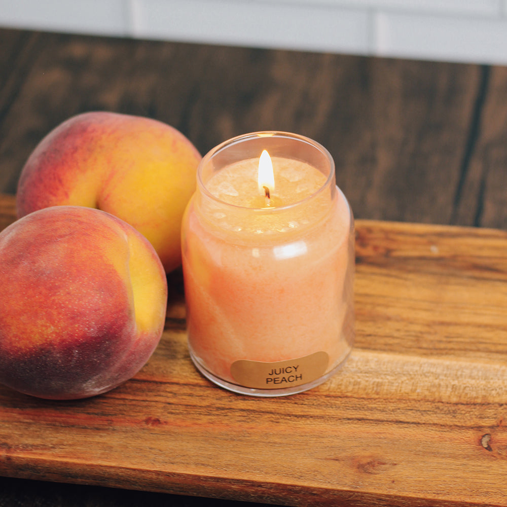 Juicy Peach Scented Candle - 6 oz, Single Wick, Baby Jar