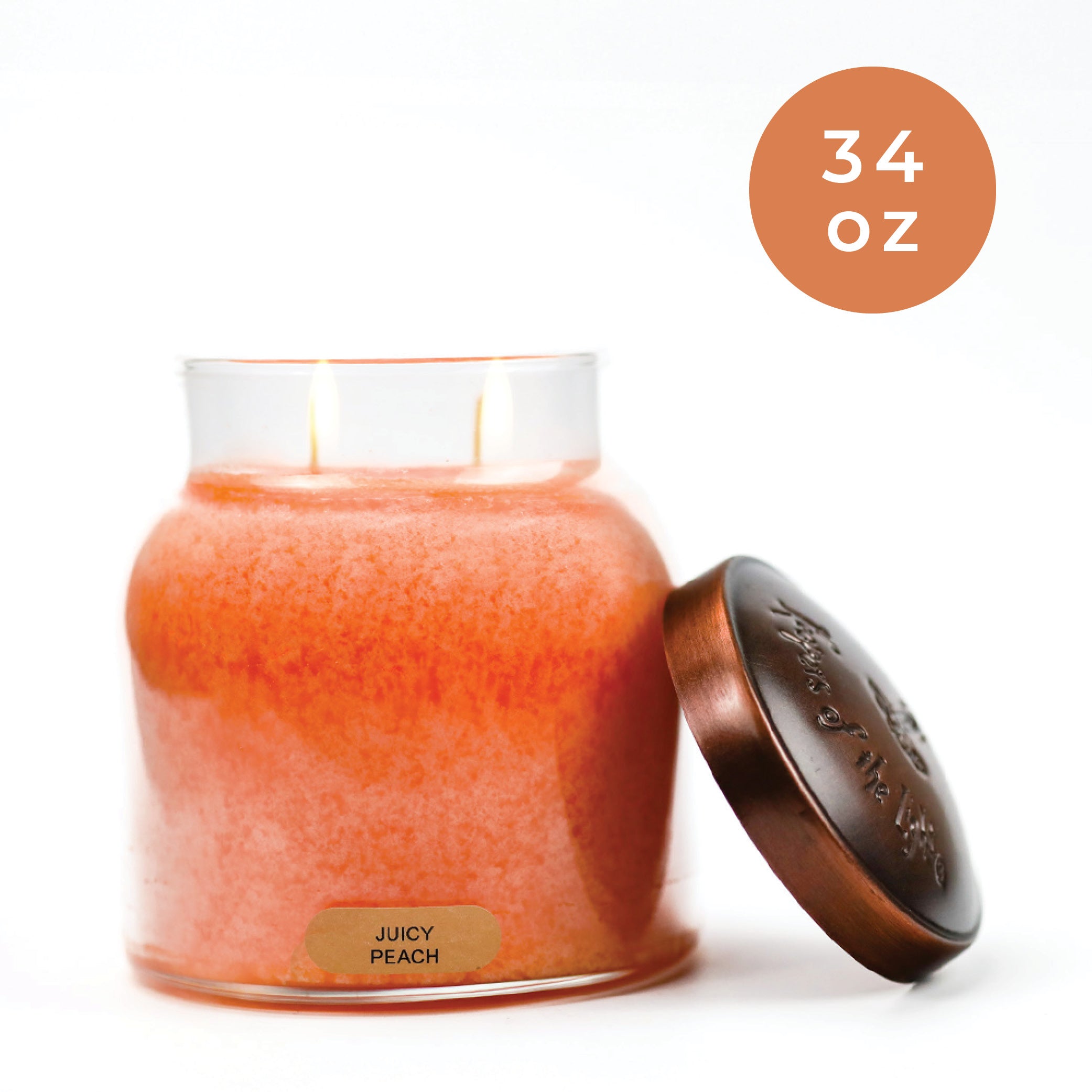Juicy Peach 34oz Jar Candle | A Cheerful Giver