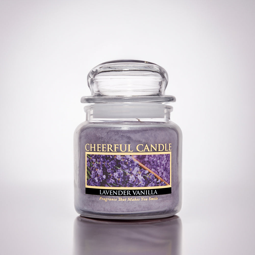 Lavender Vanilla Scented Candle -16 oz, Double Wick, Cheerful Candle