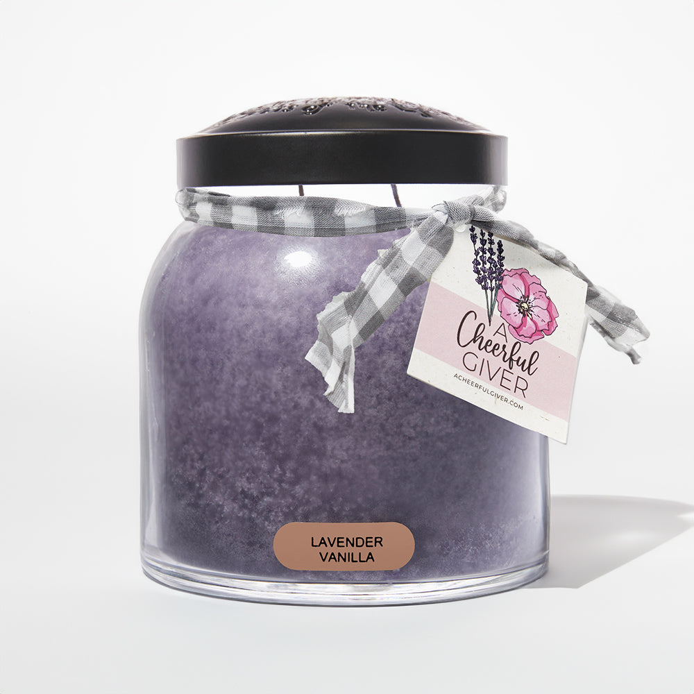 Lavender Vanilla Scented Candle - 34 oz, Double Wick, Papa Jar