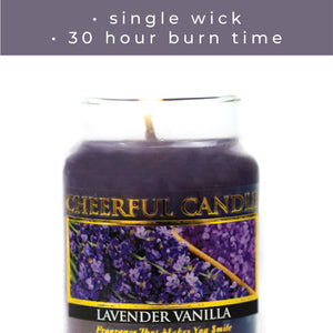 Lavender Vanilla - 6 oz Cheerful Candle