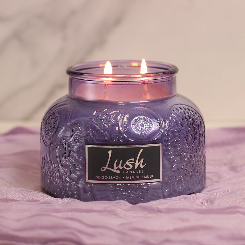 Indigo Lemon Jasmine Musk - Lush Candle