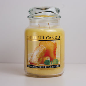 Lemon Butter Pound Cake Scented Candle -24 oz, Double Wick, Cheerful Candle