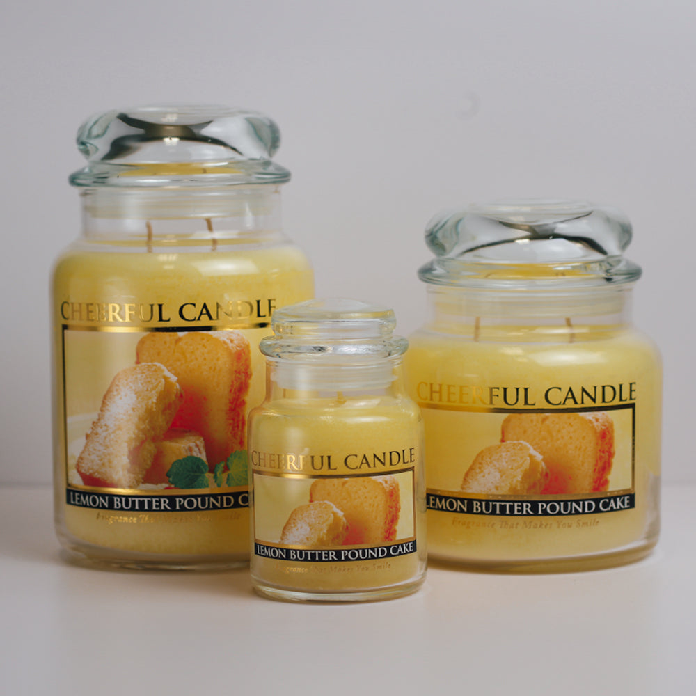 Lemon Butter Pound Cake Scented Candle -16 oz, Double Wick, Cheerful Candle