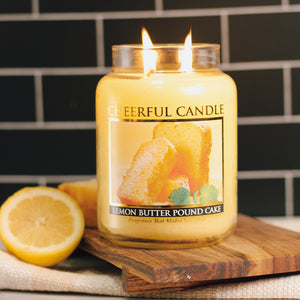 Lemon Butter Pound Cake Scented Candle -24 oz, Double Wick, Cheerful Candle