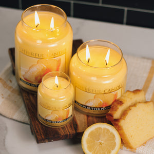 Lemon Butter Pound Cake Scented Candle -16 oz, Double Wick, Cheerful Candle