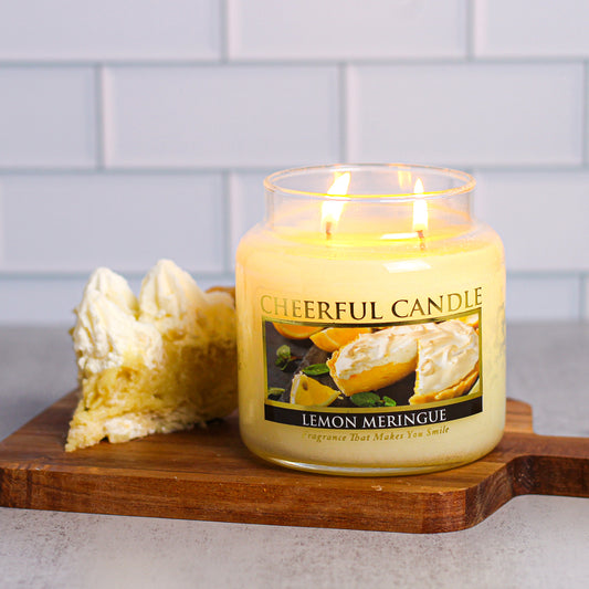 Lemon Meringue Scented Candle -16 oz, Double Wick, Cheerful Candle