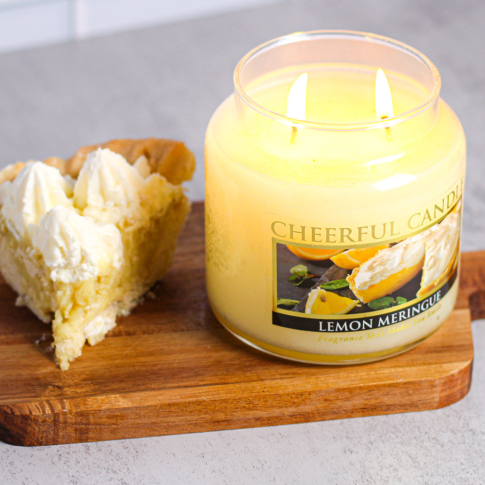 Lemon Meringue Scented Candle -16 oz, Double Wick, Cheerful Candle