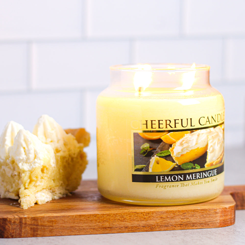 Lemon Meringue Scented Candle -16 oz, Double Wick, Cheerful Candle