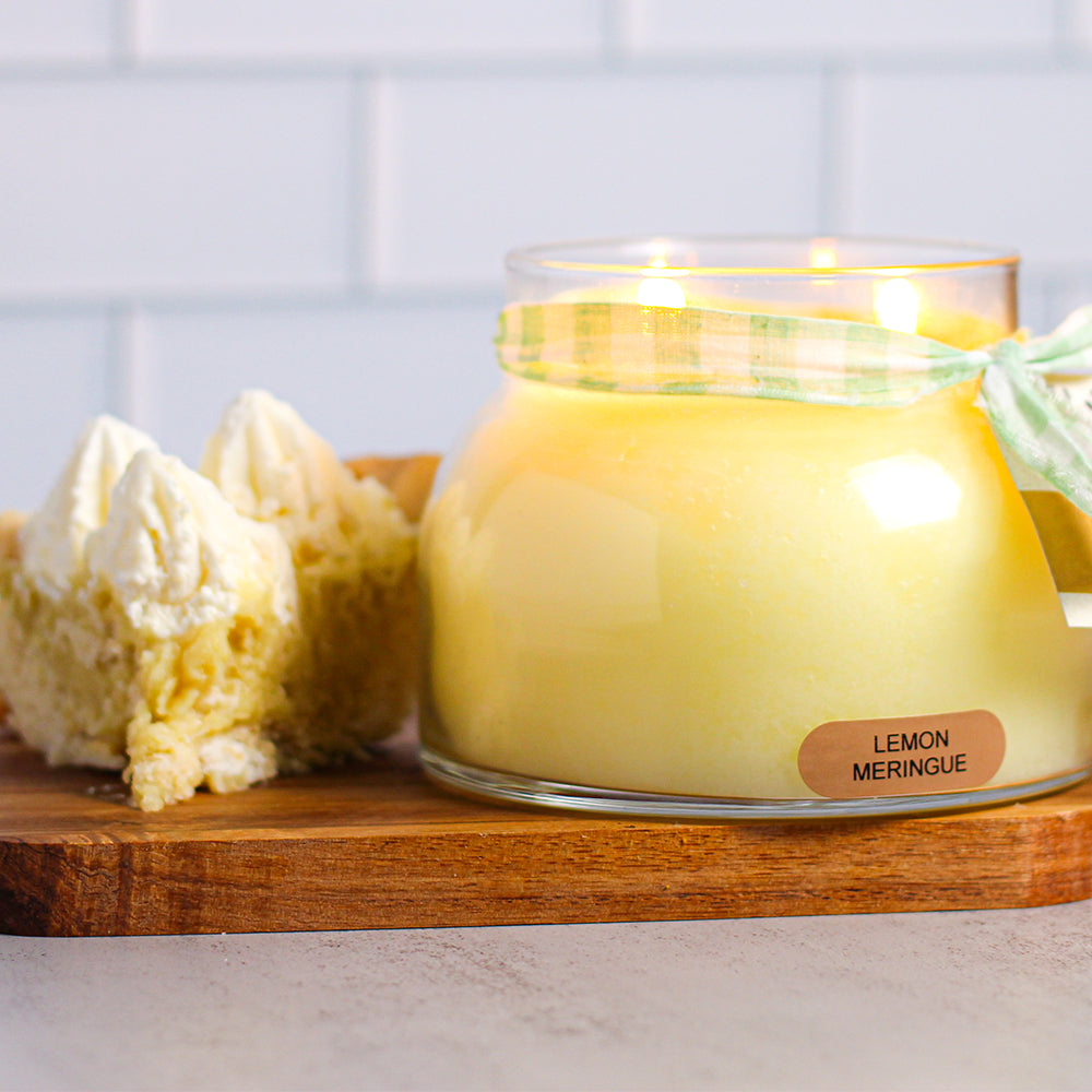 Lemon Meringue Scented Candle - 22 oz, Double Wick, Mama Jar