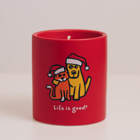 Rocket & Cat Santa Hat - Life is Good® Candle