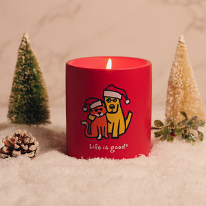 Rocket & Cat Santa Hat - Life is Good® Candle