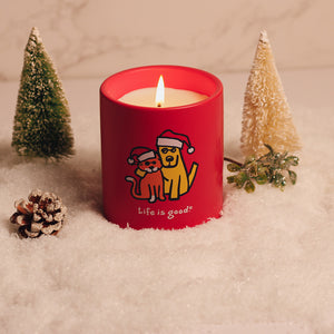 Rocket & Cat Santa Hat - Life is Good® Candle