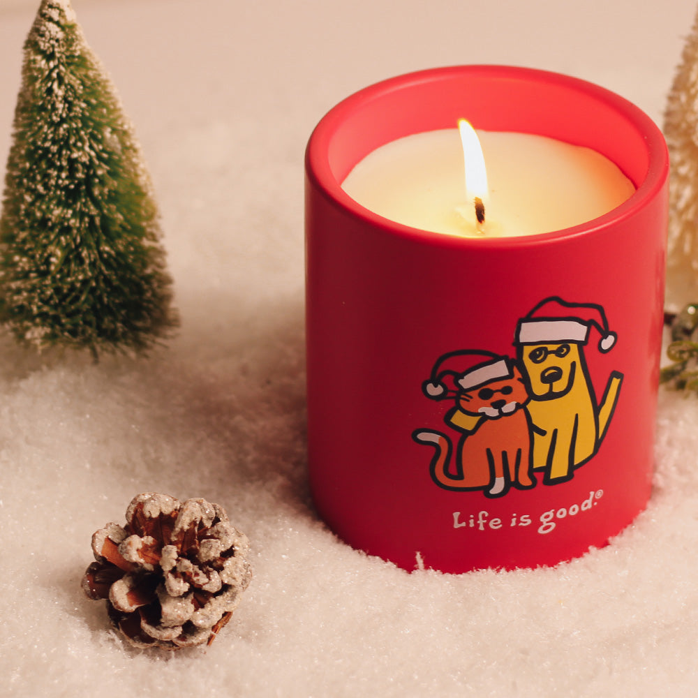 Rocket & Cat Santa Hat - Life is Good® Candle