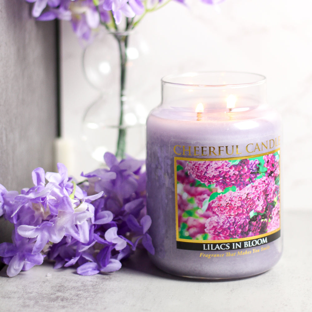 Lilacs in Bloom Scented Candle -24 oz, Double Wick, Cheerful Candle