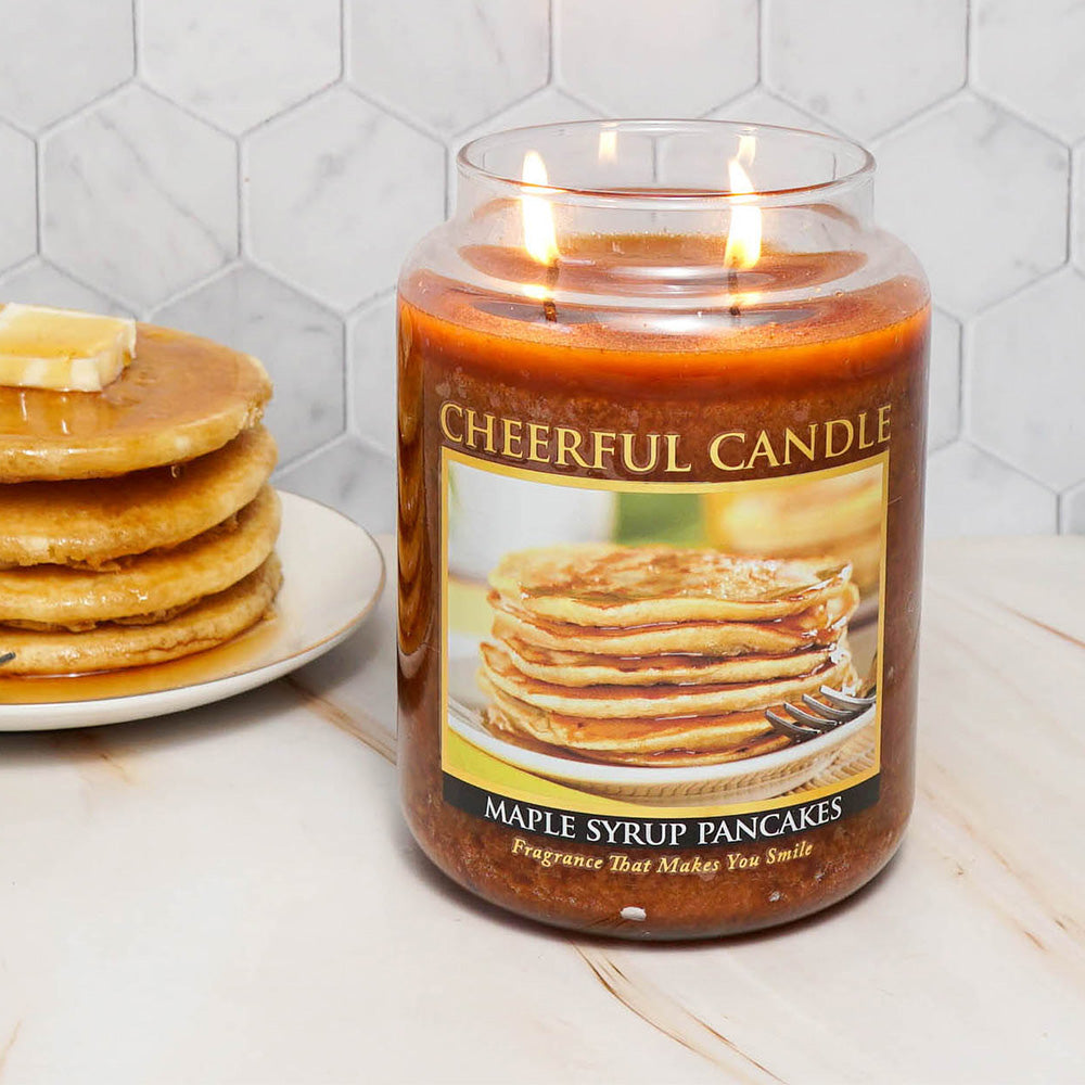 Maple Syrup Pancakes Scented Candle -24 oz, Double Wick, Cheerful Candle