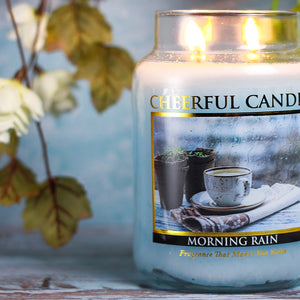 Morning Rain Scented Candle -24 oz, Double Wick, Cheerful Candle