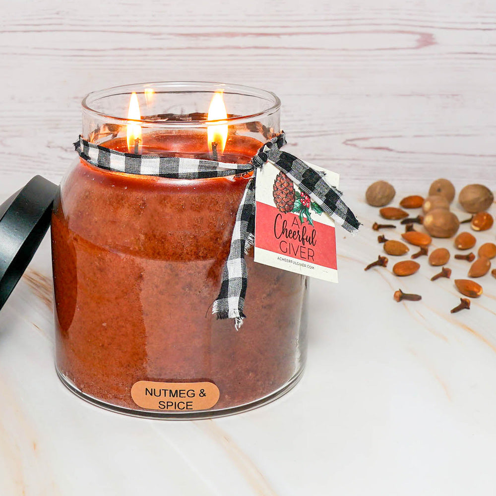 Nutmeg & Spice Scented Candle - 34 oz, Double Wick, Papa Jar