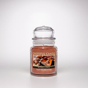 Nutmeg & Spice Scented Candle - 6 oz, Single Wick, Cheerful Candle