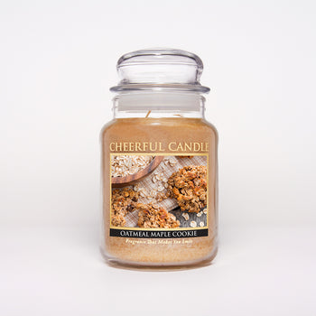 Oatmeal Maple Cookie Scented Candle -24 oz, Double Wick, Cheerful Candle