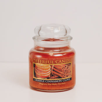 Orange Cinnamon Clove Scented Candle -16 oz, Double Wick, Cheerful Candle