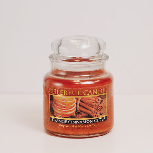 Orange Cinnamon Clove Scented Candle -16 oz, Double Wick, Cheerful Candle