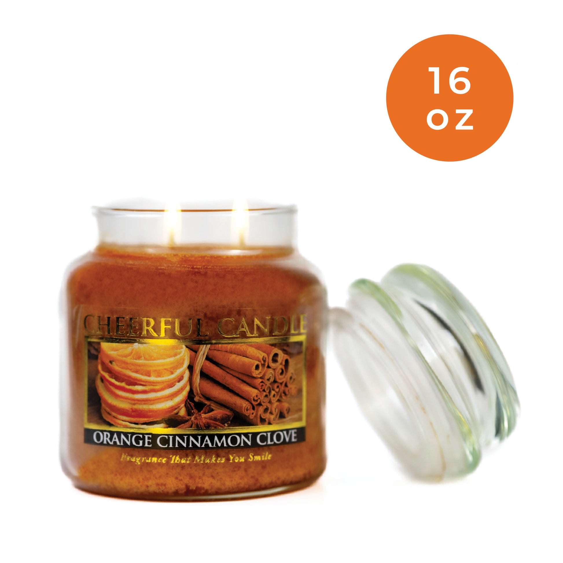 Orange Cinnamon Clove - 16 oz Cheerful Candle