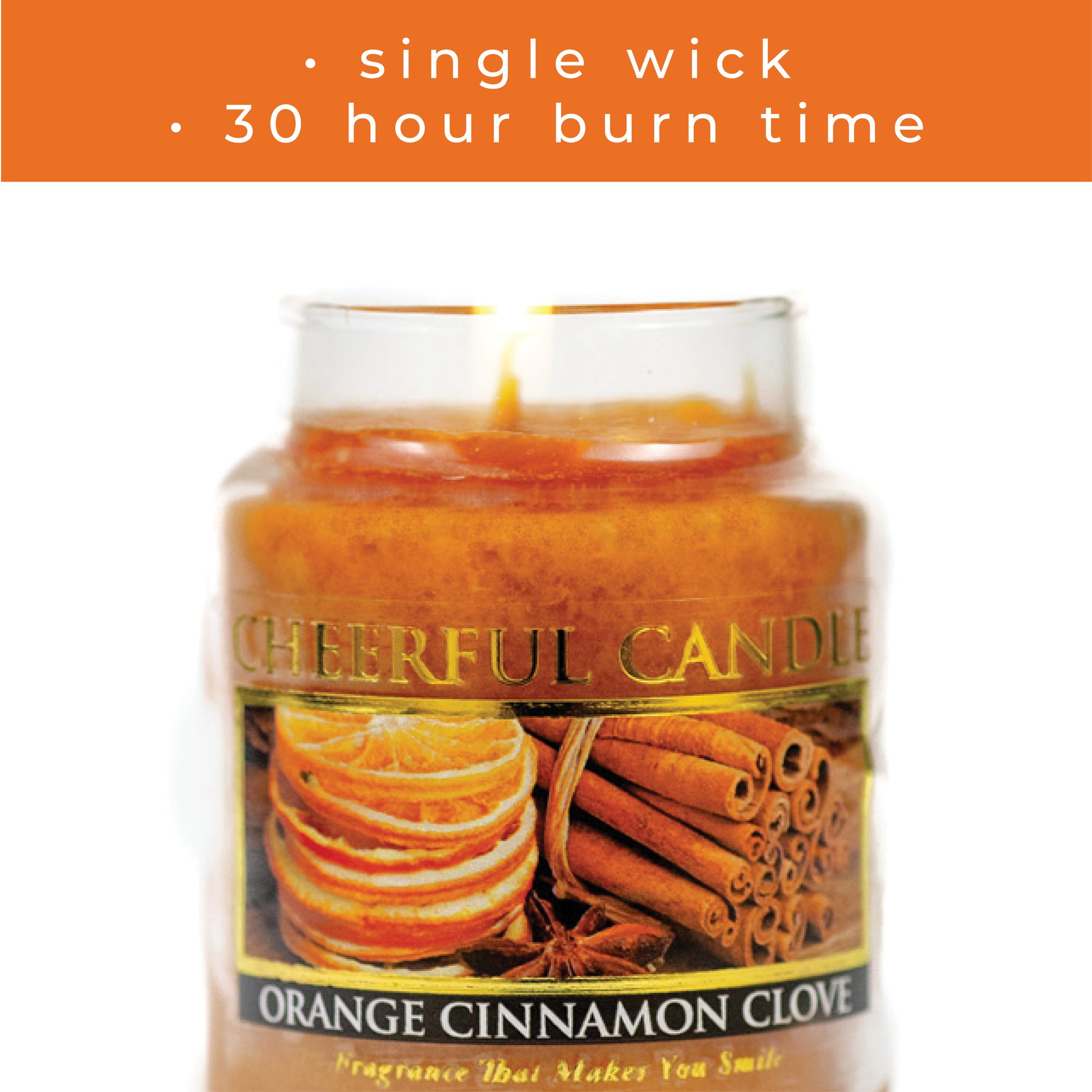 Orange Cinnamon Clove - 6 oz Cheerful Candle
