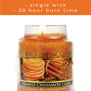 Orange Cinnamon Clove - 6 oz Cheerful Candle