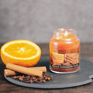 Orange Cinnamon Clove Scented Candle - 6 oz, Single Wick, Cheerful Candle