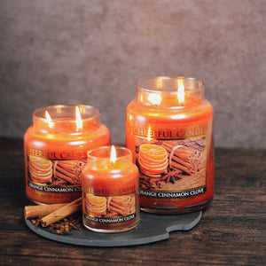 Orange Cinnamon Clove Scented Candle -24 oz, Double Wick, Cheerful Candle