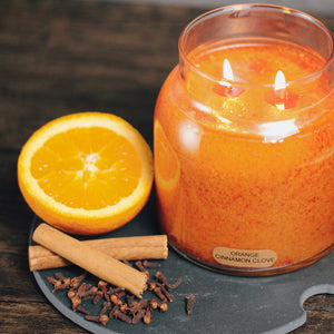 Orange Cinnamon Clove Scented Candle - 34 oz, Double Wick, Papa Jar