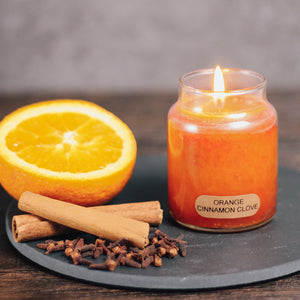 Orange Cinnamon Clove Scented Candle - 6 oz, Single Wick, Baby Jar