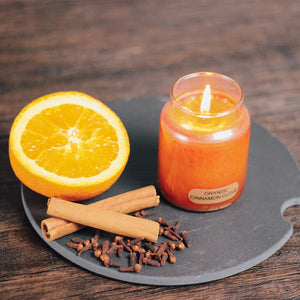 Orange Cinnamon Clove Scented Candle - 6 oz, Single Wick, Baby Jar