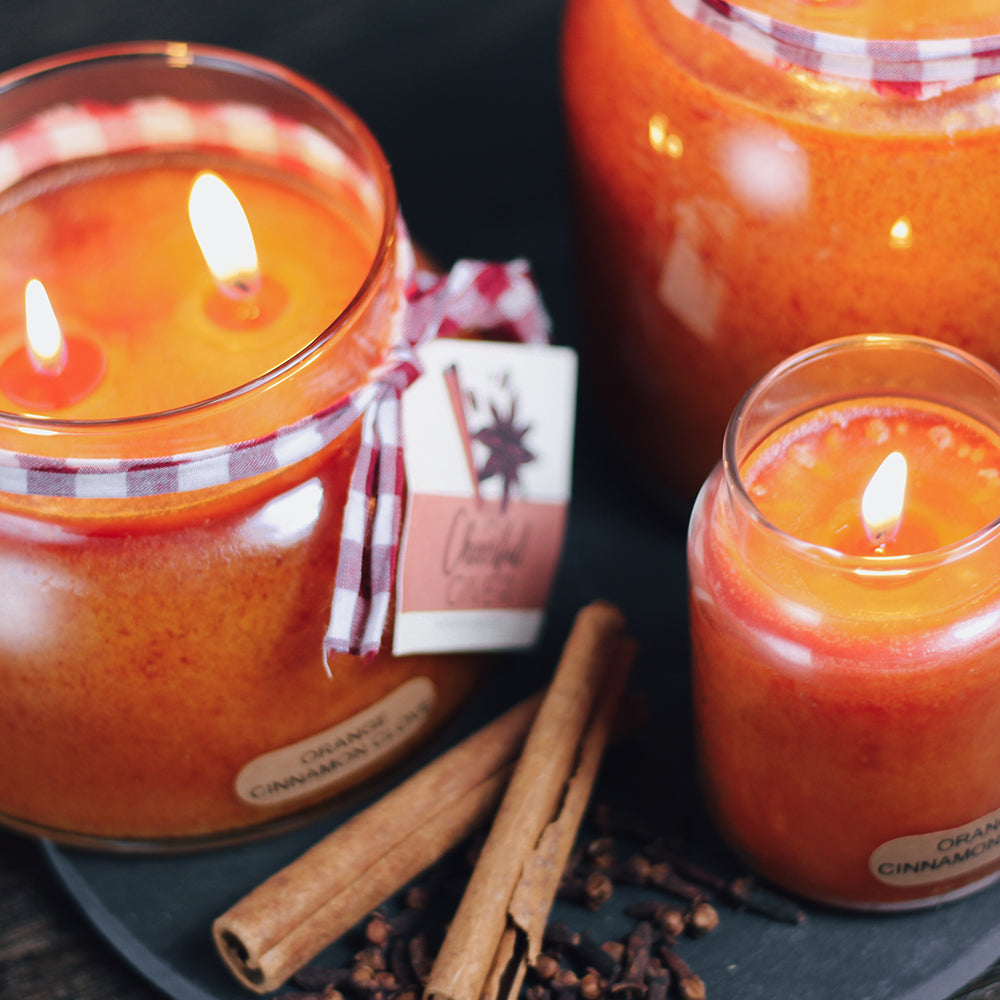 Orange Cinnamon Clove Scented Candle - 22 oz, Double Wick, Mama Jar