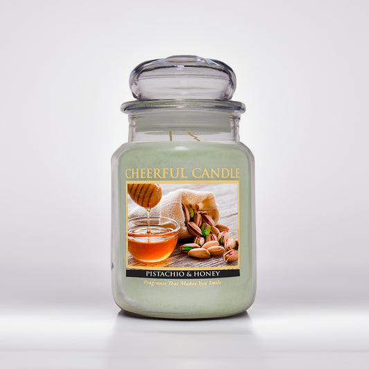 Pistachio & Honey Scented Candle -24 oz, Double Wick, Cheerful Candle