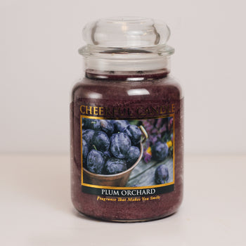 Plum Orchard Scented Candle -24 oz, Double Wick, Cheerful Candle