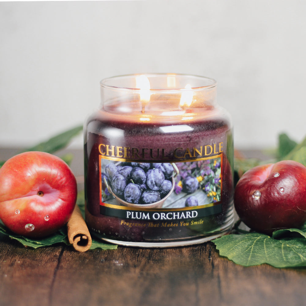 Plum Orchard Scented Candle -16 oz, Double Wick, Cheerful Candle