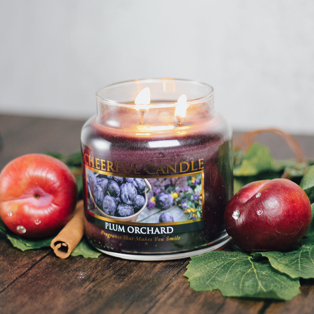 Plum Orchard Scented Candle -16 oz, Double Wick, Cheerful Candle