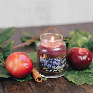 Plum Orchard Scented Candle - 6 oz, Single Wick, Cheerful Candle