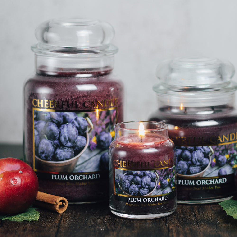 Plum Orchard Scented Candle - 6 oz, Single Wick, Cheerful Candle