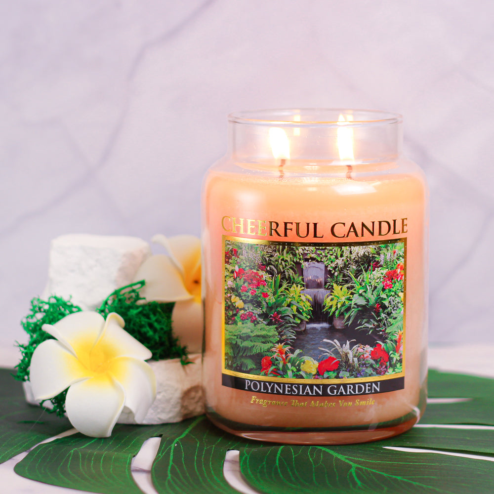 Polynesian Garden Scented Candle -24 oz, Double Wick, Cheerful Candle