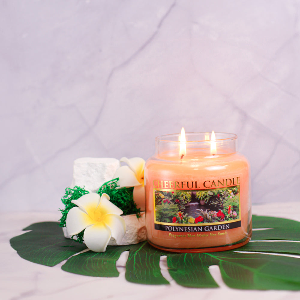 Polynesian Garden Scented Candle -16 oz, Double Wick, Cheerful Candle