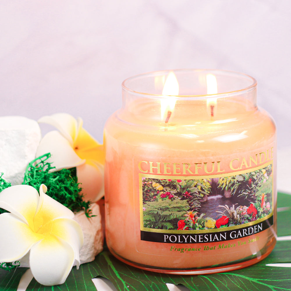 Polynesian Garden Scented Candle -16 oz, Double Wick, Cheerful Candle