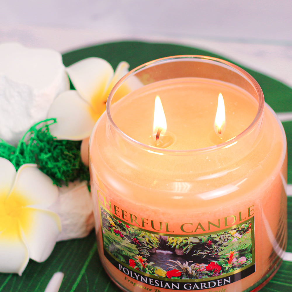 Polynesian Garden Scented Candle -16 oz, Double Wick, Cheerful Candle