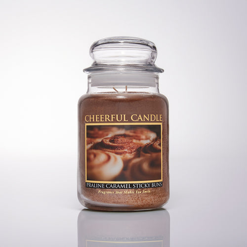 Praline Caramel Sticky Buns Scented Candle -24 oz, Double Wick, Cheerful Candle