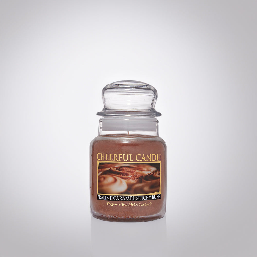 Praline Caramel Sticky Buns Scented Candle - 6 oz, Single Wick, Cheerful Candle